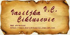 Vasiljka Ciklušević vizit kartica